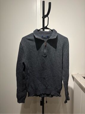 Polo by Ralph Lauren Men's Dark Gray Half-Zip Sweater